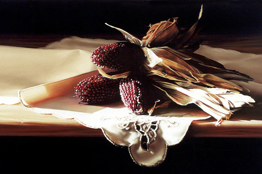 Still Life Pastel - Raspberry Corn by Dianna Ponting