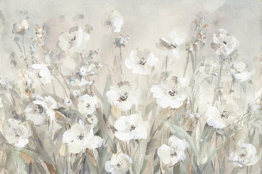 Flower Painting - Shades Of White Summer by Danhui Nai