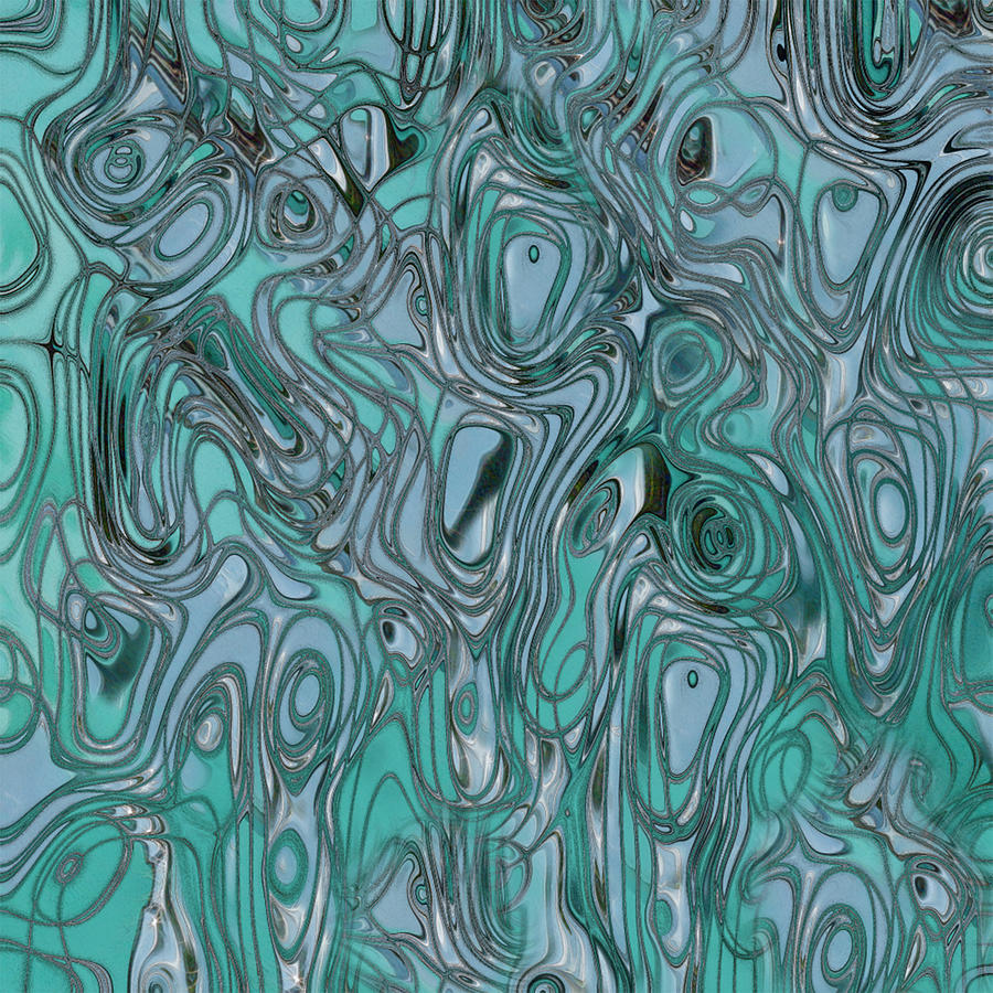 Abstract Painting - Shades Of Turquoise by Jack Zulli