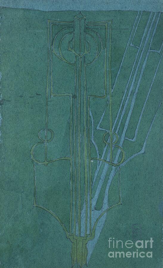 Shadow By Charles Rennie Mackintosh Watercolor And Pencil On Blue Paper ...