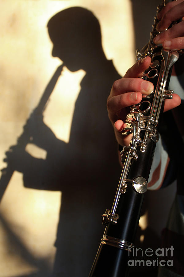 Shadow of a clarinetist Photograph by Gregory DUBUS