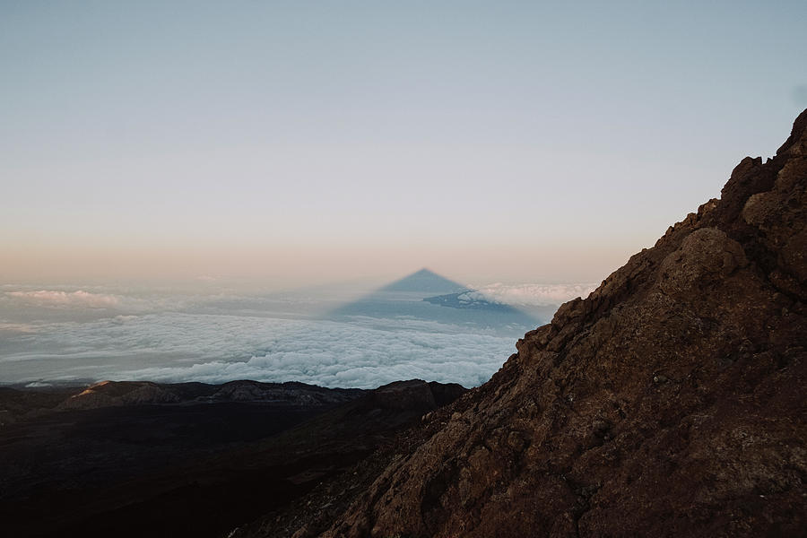 Shadow Of Mount  Teide In The Horizon  Seen From The Summit 