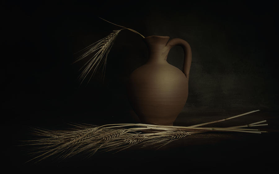 Vase Photograph - Shadows And Wheat by iek K?ral