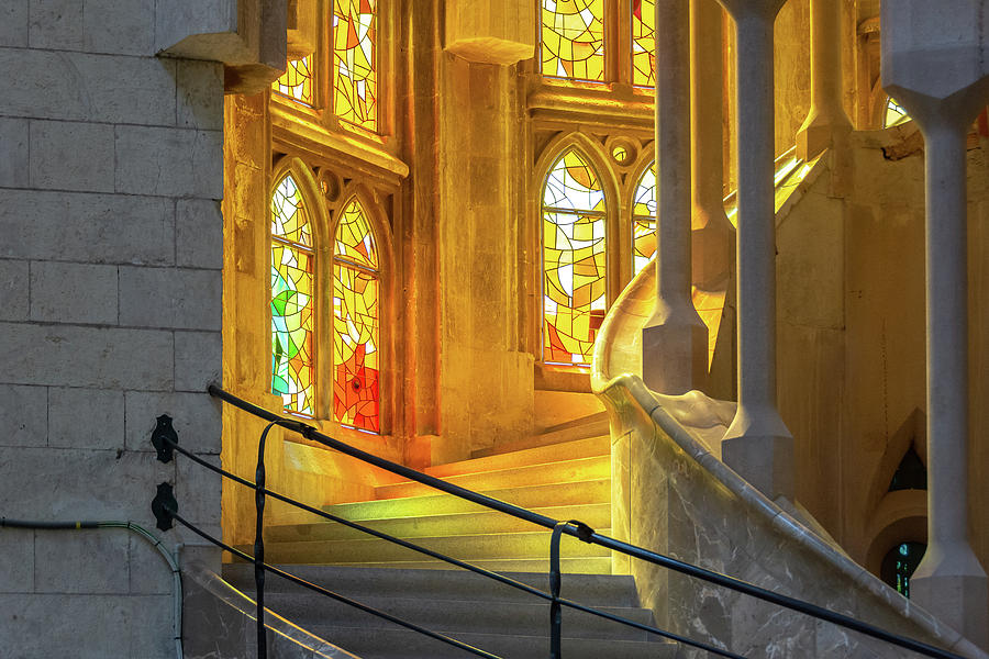 Shadows of Sagrada Familia Photograph by Douglas Wielfaert