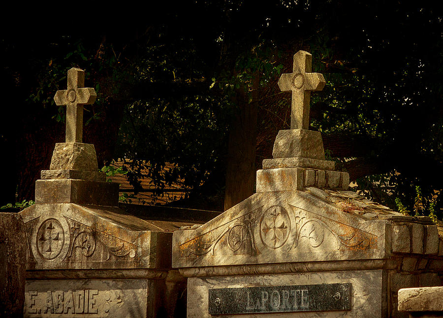 Shadowy Cemetery Photograph by Jean Noren