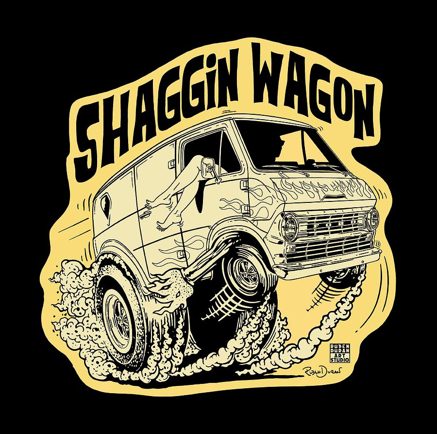 Car Digital Art - Shaggin Wagon Vintage by Ruben Duran