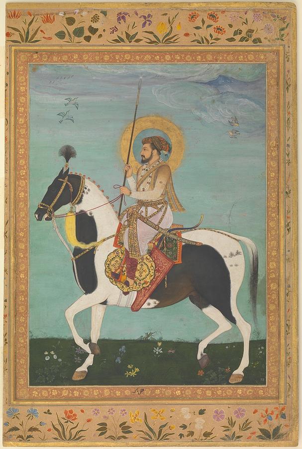 Shah Jahan On Horseback Painting