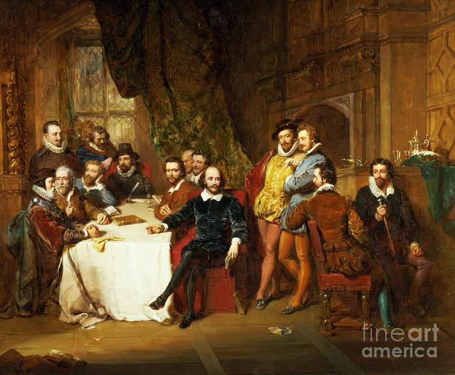 Shakespeare And His Friends At The Mermaid Tavern, 1850 Painting by John Faed
