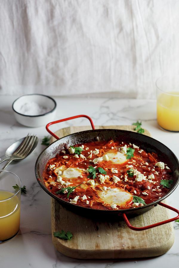 Shakshuka egg Dish With Tomatoes, North Africa Photograph by Great Stock!