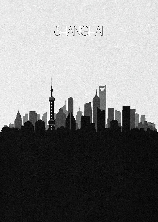 Shanghai Cityscape Art Digital Art by Inspirowl Design