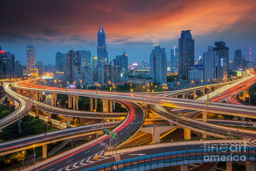 Junction Photograph - Shanghai Elevated Road Junction And by Anek.soowannaphoom Junction Photograph - Shanghai Elevated Road Junction And by Anek.soowannaphoom