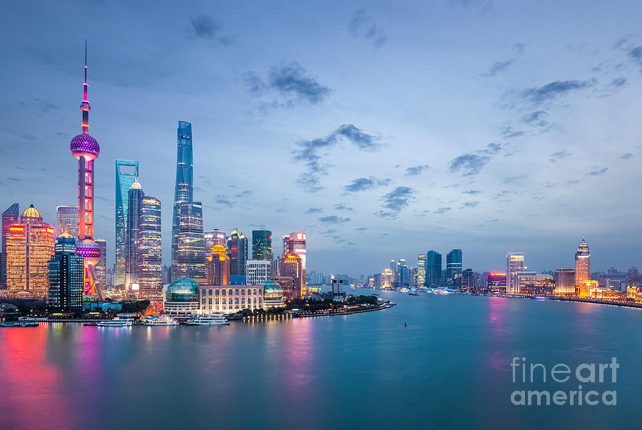 Commercial Photograph - Shanghai In Nightfall Beautiful by Chuyuss Commercial Photograph - Shanghai In Nightfall Beautiful by Chuyuss