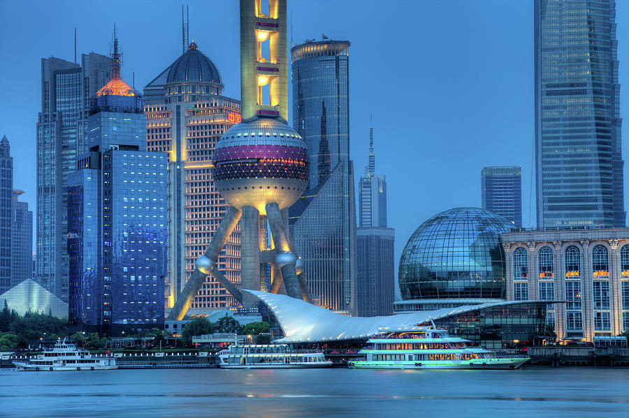 Shanghai Pudong Cityscape Viewed From Photograph by Fototrav