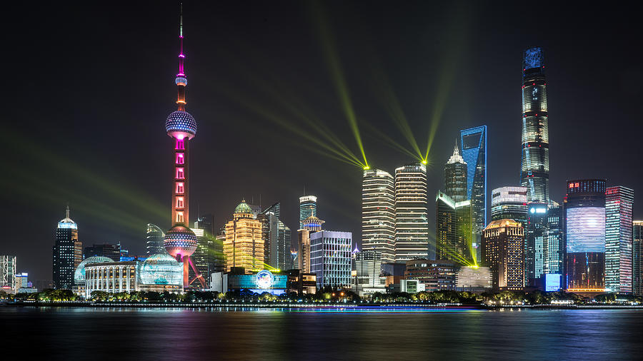 Shanghai Skyline Photograph by Dieter Reichelt