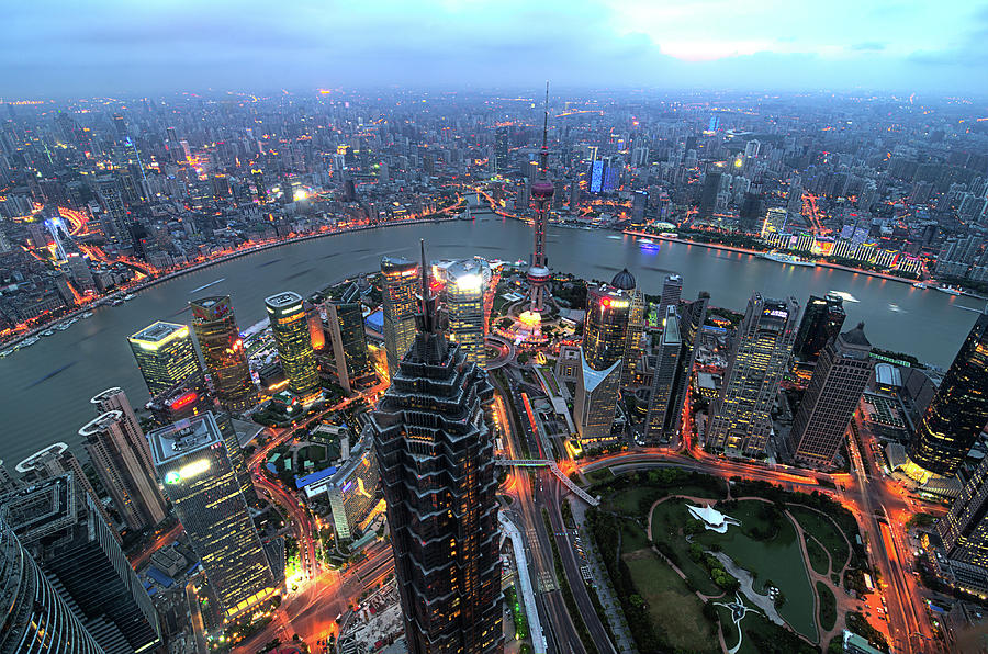 Shanghai Skyline Photograph by Jalvaran