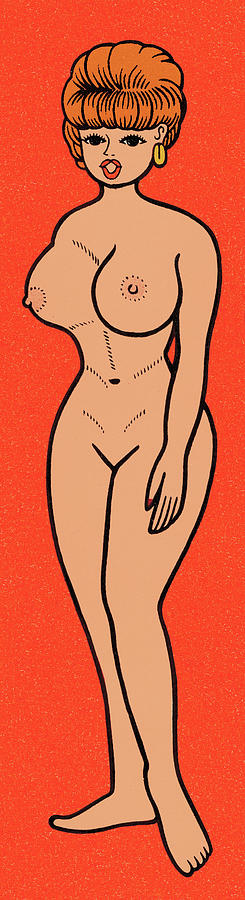 Vintage Drawing - Shapely woman by CSA Images