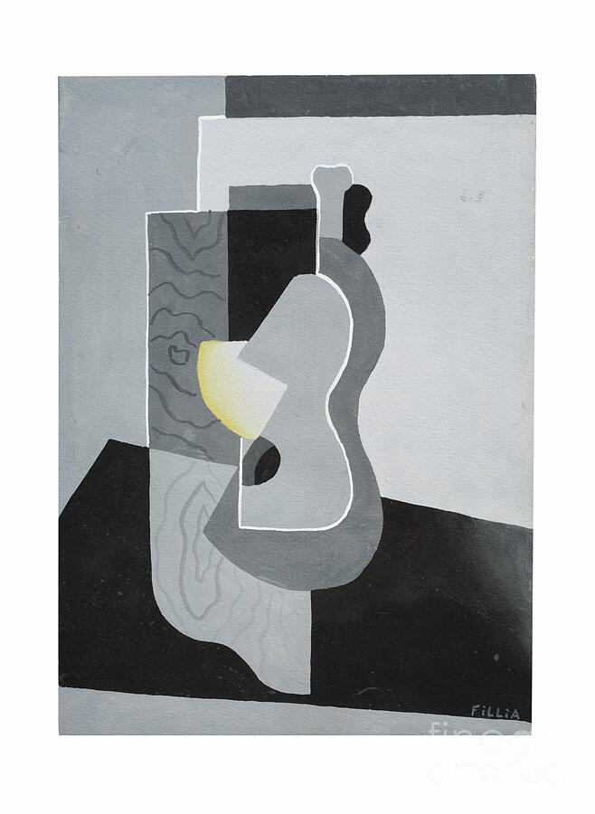 Abstract Painting - Shapes, 1929 Tempera On Paper by Luigi Colombo Fillia