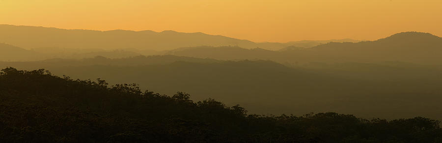 Nature Photograph - Shapes of hills at sunset by Nicolas Lombard