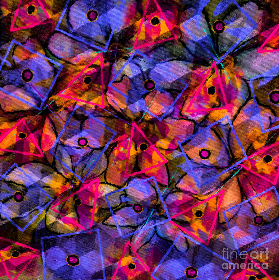 Shapes Over Flowers Abstract Art Digital Art by Lauries Intuitive