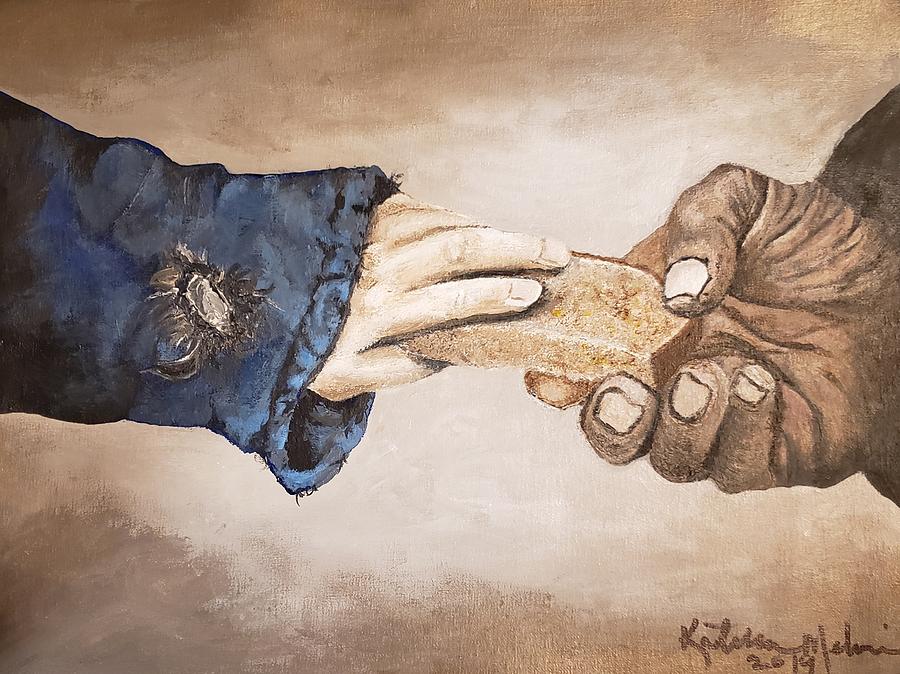 Sharing of the bread Painting by Kathlene Melvin