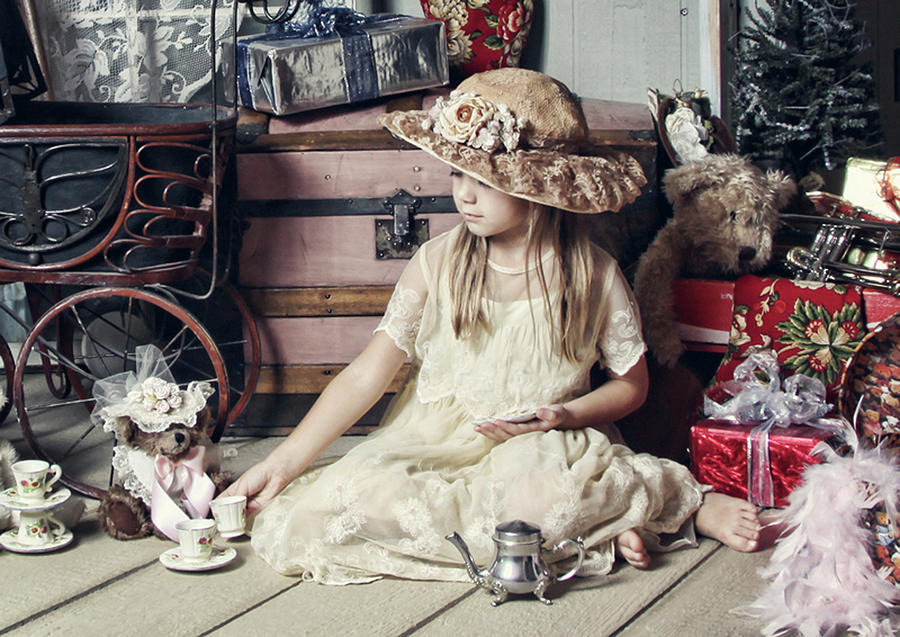 Girl Photograph - Sharing Tea by Liz Zernich