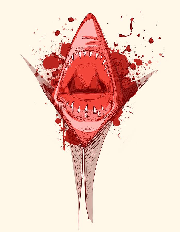 Shark Week Drawing by Ludwig Van Bacon