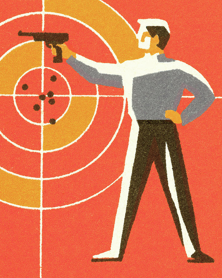 Vintage Drawing - Sharp Shooter by CSA Images