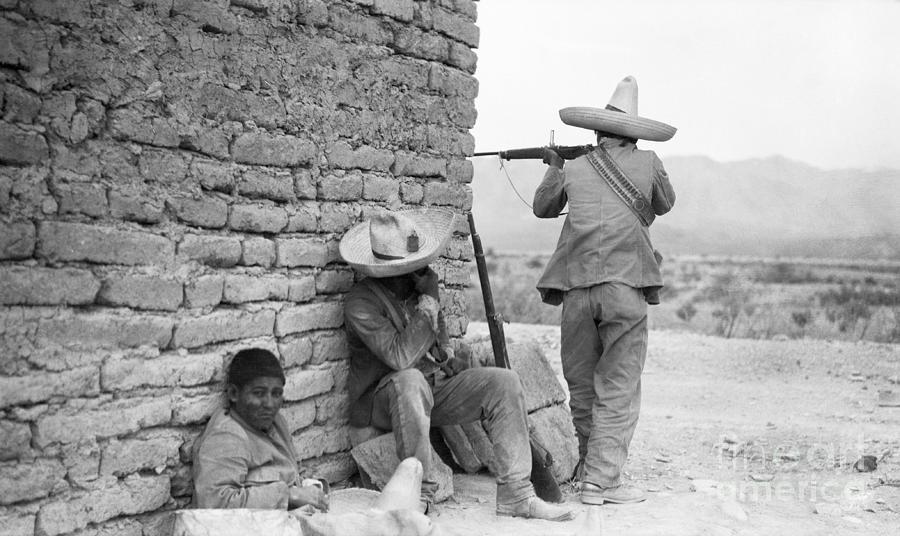 Sharpshooters Behind Wall Photograph by Bettmann