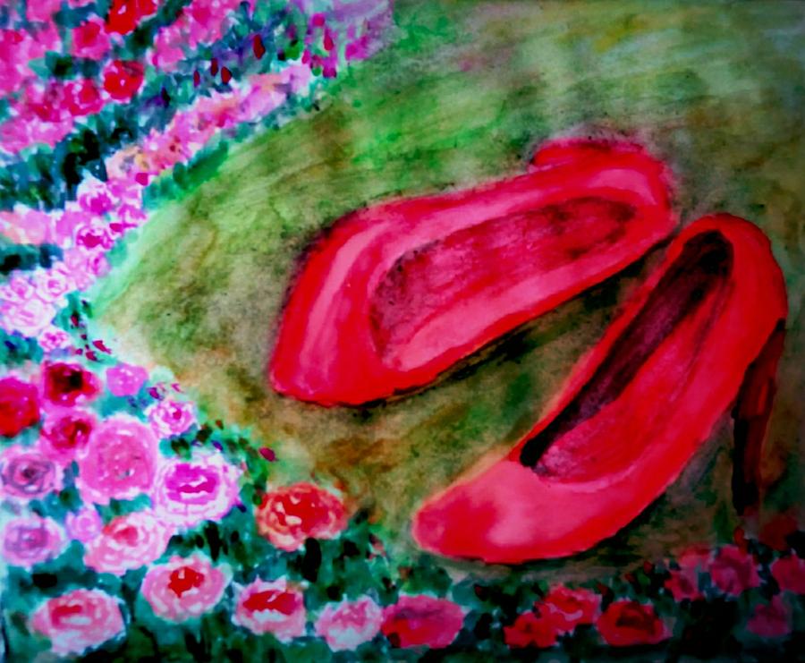 Rose Painting - She Left by Sunshine Amos