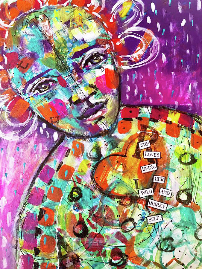She loves being quirky Mixed Media by Lynn Colwell