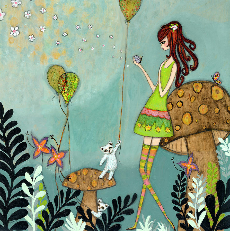 Animal Painting - She Loves Nature by Wyanne