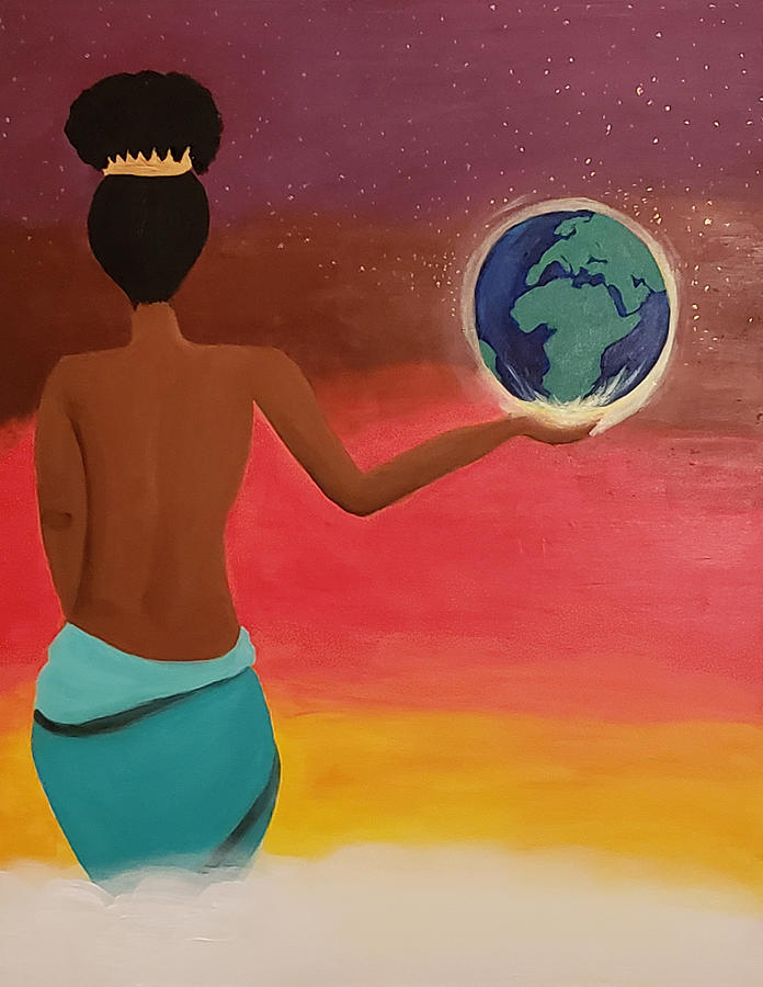 Woman Painting - She Rules The World by Christian Belton Woman Painting - She Rules The World by Christian Belton