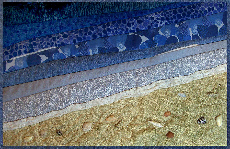 She Sews Seashells on the Seashore Tapestry - Textile by Pam Geisel