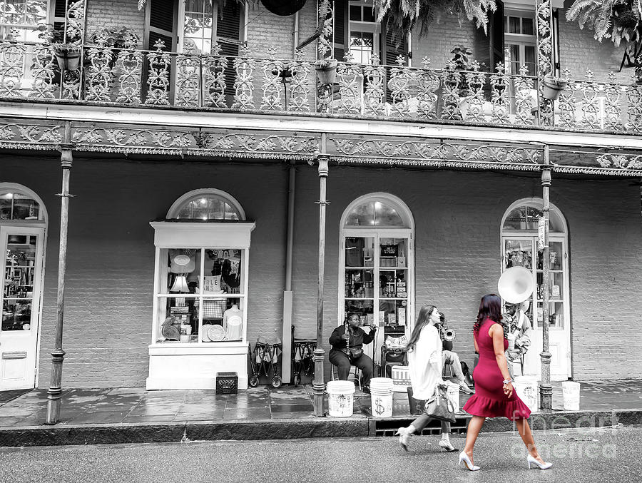 She Wore Red in the French Quarter New Orleans Photograph by John Rizzuto