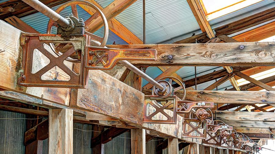Shearing Pulleys Brackets Photograph by Jerry Sodorff