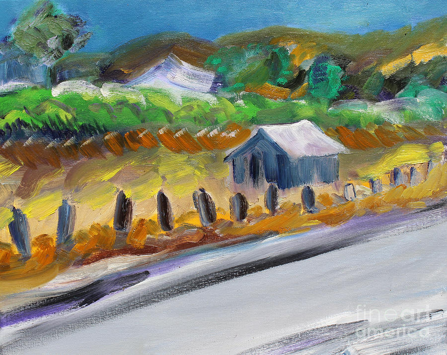 Shed By The Highway Painting by Richard Fox