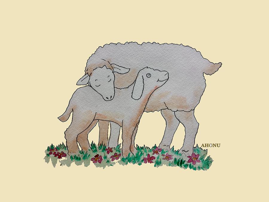 Sheep Painting by AHONU Aingeal Rose