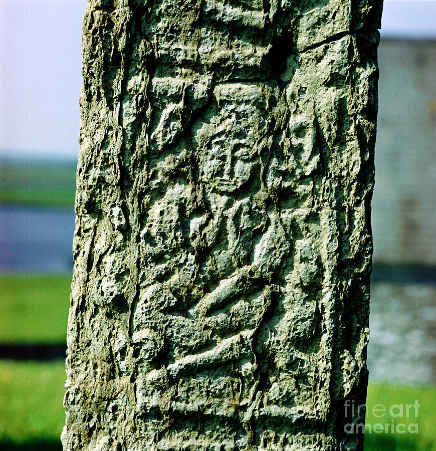 Sheila-na-gig On Celtic Cross-shaft Drawing by Print Collector
