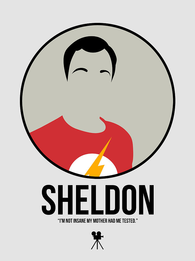 Movie Digital Art - Sheldon Portrait by Naxart Studio