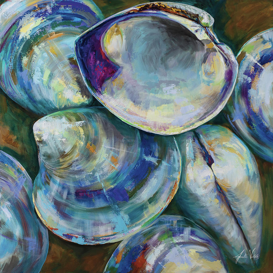 Shell Painting - Shell Shuffle by Jeanette Vertentes