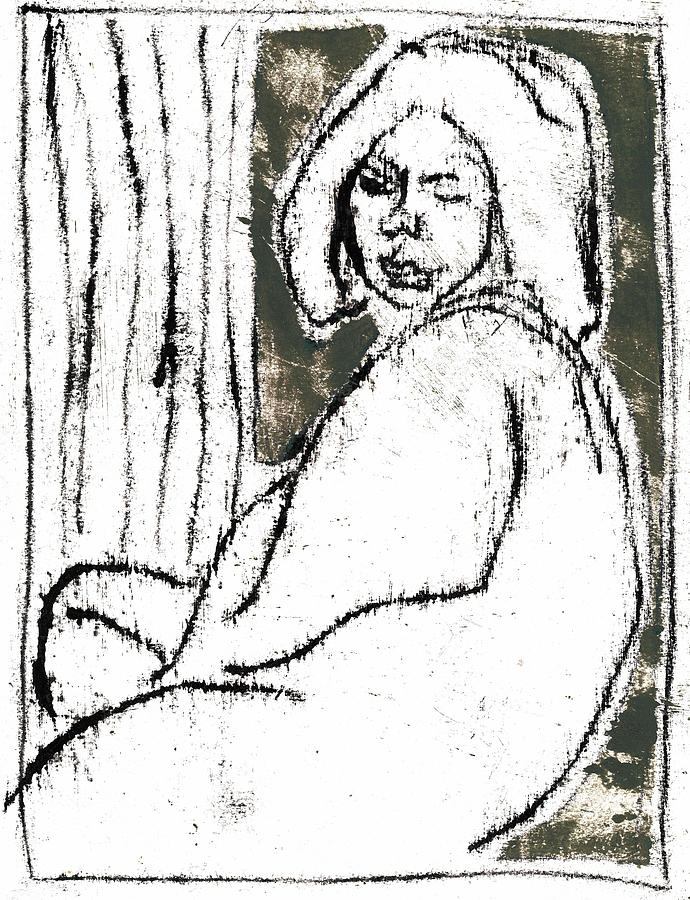 Shelley by a window Drawing by Edgeworth Johnstone