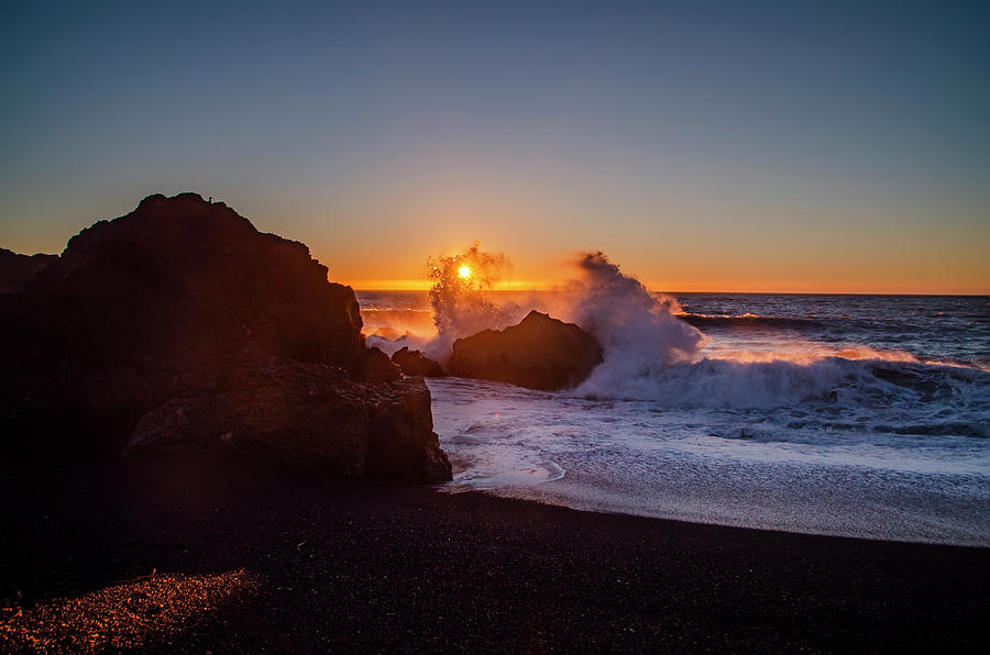 Shelter Cove - Black Sands Beach Sunset Photograph by Bill Cannon