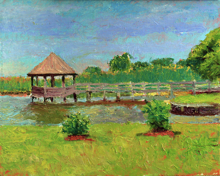 Shelter on the Pier Painting by David Zimmerman