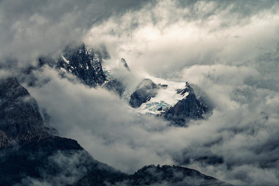 Mountain Photograph - Sheltered By The Clouds by Carlos Guevara Vivanco