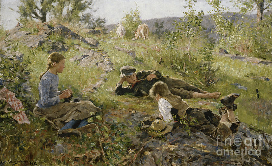 Shepherd, 1882 Painting by Erik Werenskiold