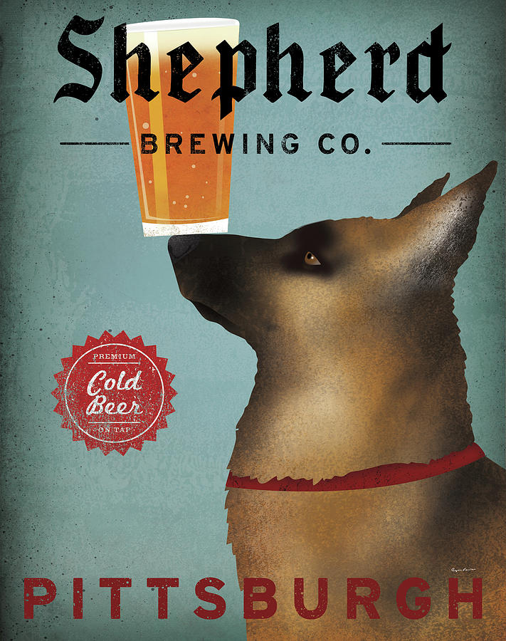 Beer Drawing - Shepherd Brewing Co Pittsburgh by Ryan Fowler