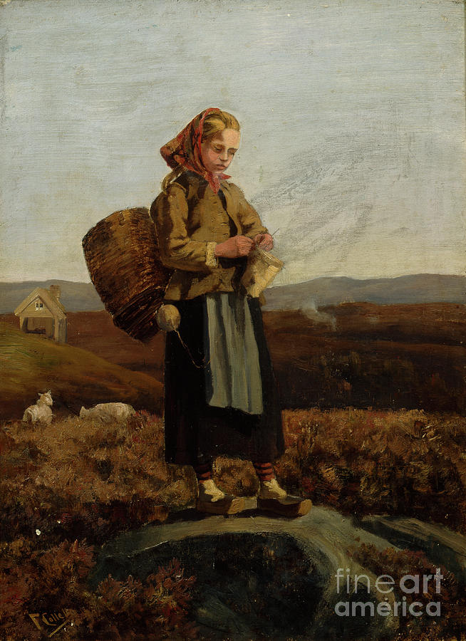 Shepherders, 1890 Painting by Frederik Collett