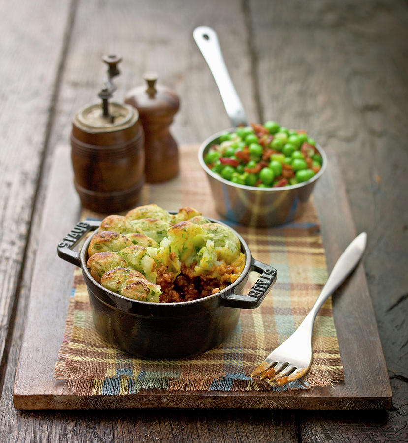 Shepherds Pie, With A Piped Mash Potato Topping Photograph by Clive Sherlock