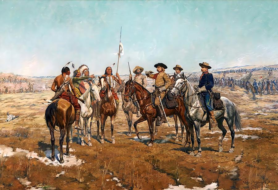 Charles Schreyvogel Painting - Sheridans Campaign Custers Demand by Charles Schreyvogel