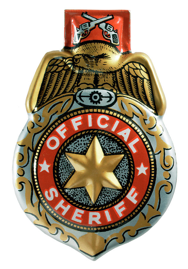 Vintage Drawing - Sheriff Badge by CSA Images